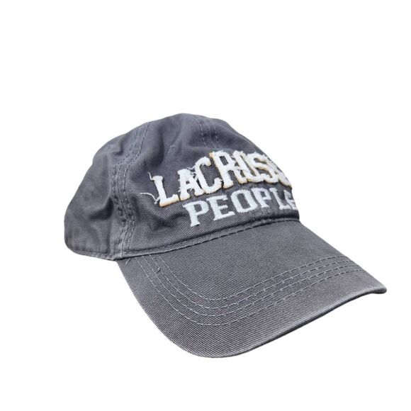 We People by Pavilion Gray Lacrosse People Distressed Baseball Cap One Size - Picture 1 of 7